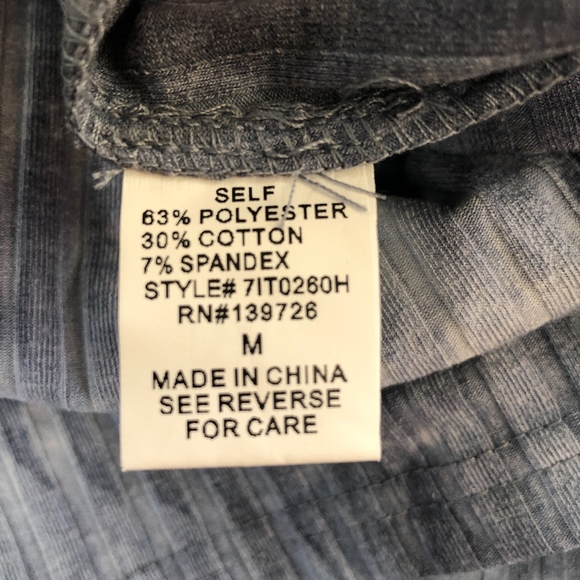 Blue Gray High Neck Back Tie, Tie Dye Top - Picture 7 of 7